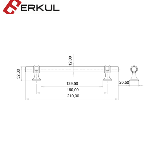 Sude Paslanmaz Kulp 160 mm İnox