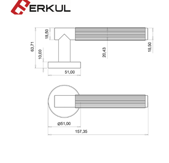 Erkul Turna Rozetli Wc Kol Krom