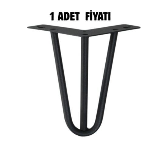 Martı Metal Boru Ayak Siyah 15 cm