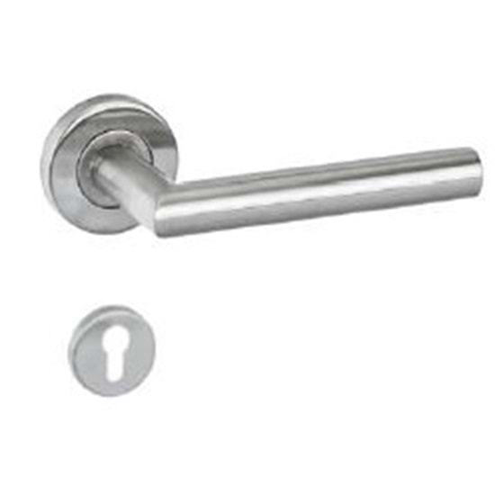 Canex Rozetli Paslanmaz Yale Kapı Kolu (Sert Köşe)