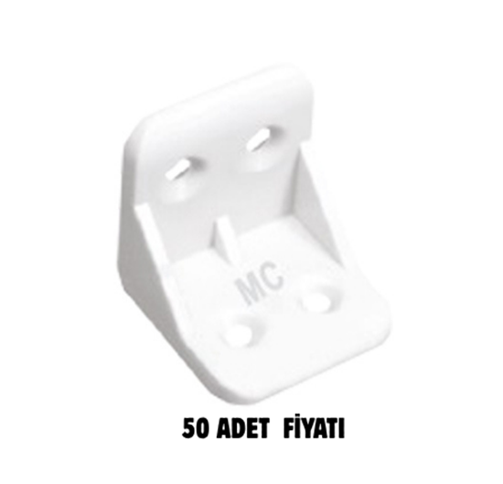 Pls. L Köşe Bağlantı Beyaz ( 50 Adet)