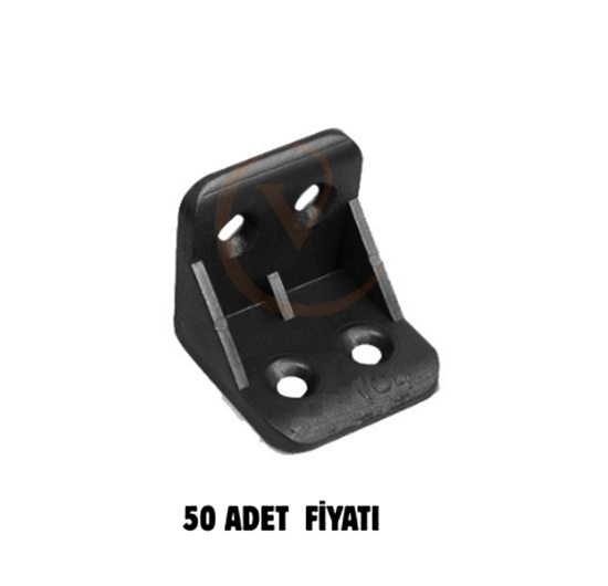 Pls. L Köşe Bağlantı Siyah ( 50 Adet)