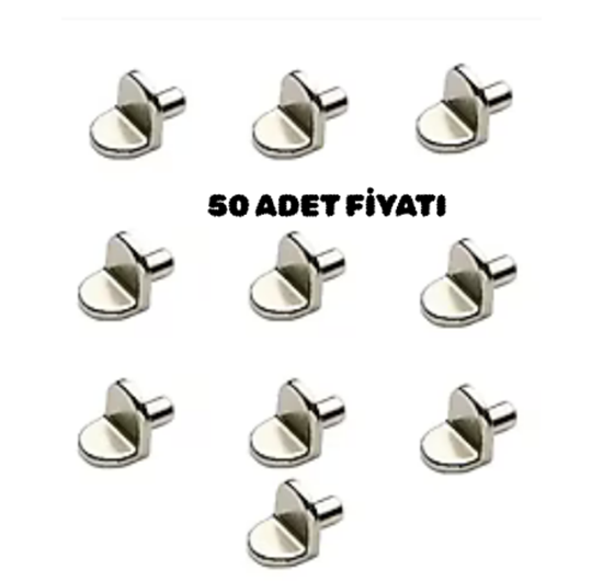 Metal Başlı Geçmeli Raf Pimi 5 mm ( 50 Ad )