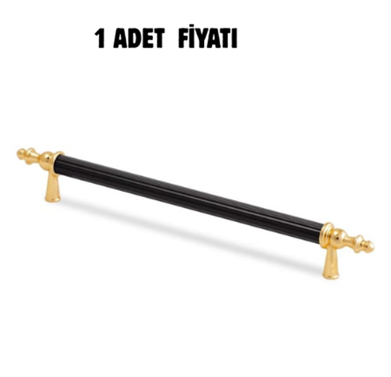 Alm. Altın Boru Sivri Siyah Kulp 160 mm