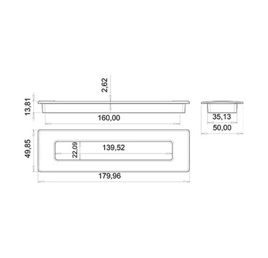 Gonca Gömme Kulp İnox 160 mm