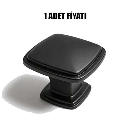 Nehir Düğme Kulp Mat Siyah