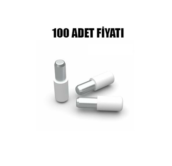Pls. Başlı Metal Geçmeli Raf Pimi Beyaz ( 100 Adet)