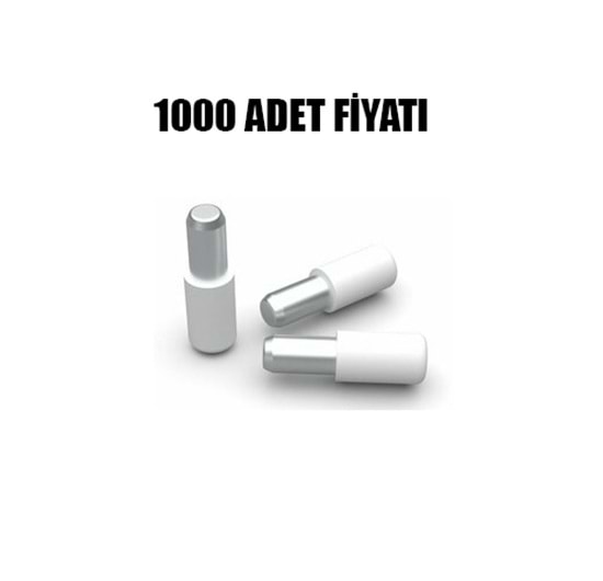 Pls. Başlı Metal Geçmeli Raf Pimi Beyaz ( 1000 Adet)