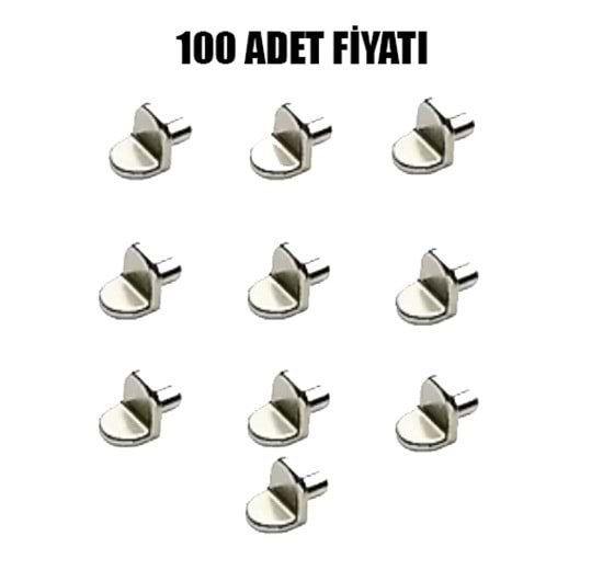 Metal Başlı Geçmeli Raf Pimi 5 mm ( 50 Ad )