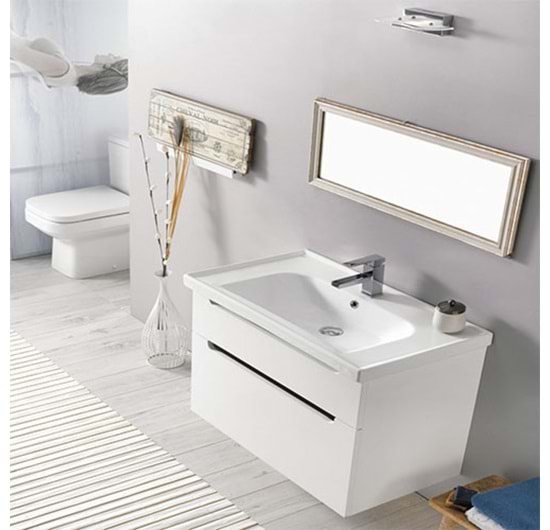 Turkuaz Frame Etajerli Lavabo 60x45 cm