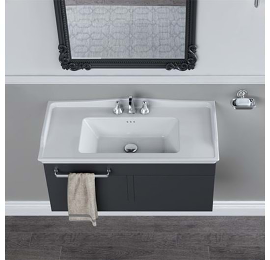 Turkuaz Kapadokya Etajerli Lavabo 80x48 cm