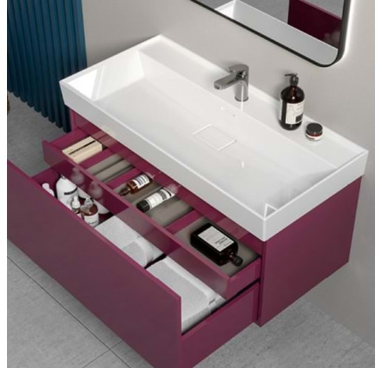 Turkuaz Sharp Etajerli Lavabo 80x48 cm
